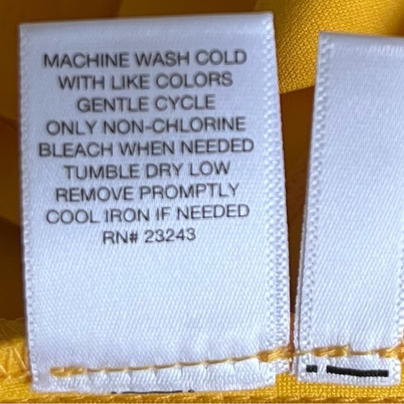 NWT New York & Company Short Sleeve Yellow Dress Size Large - Picture 9 of 9